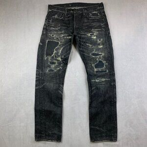 Ralph Lauren Denim & Supply Mens Jeans 32 Black Distressed Prospect Slim 32x32